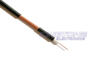 China 18AWG BC Conductor RG6 / U CCTV Coaxial Cable with 95% BC Braid CM Rated PVC supplier