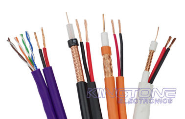 China VR-90P Solid PE RG59 CCTV Coaxial Cable , 22 AWG BC Conductor with 2 × 0.75mm2 CCA Power supplier