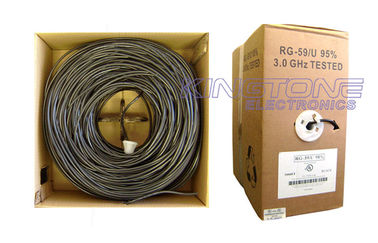 China 40% AL Braiding RG59 CATV Coaxial Cable 20 AWG CCS FPE PVC Jacket for CATV Systems supplier