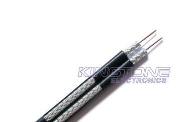 China Dual RG6 CATV Coaxial Cable 18 AWG CCS 60% AL Braiding with Jelly PE for Direct Burial supplier