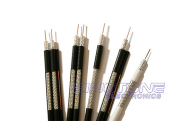 China RG6 Quad CATV Coaxial Cable 18AWG CCS Conductor CM Rated PVC with Messenger supplier