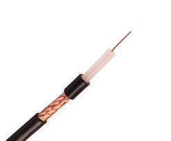 China Solid PE RG59 CCTV Coaxial Cable 0.64mm Bare Copper 95% CCA Braid PVC Jacket supplier