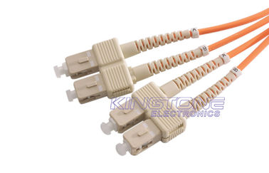 PVC SC a SC 62.5 / 125 um Cordón de parche de fibra óptica multimodo dúplex proveedor